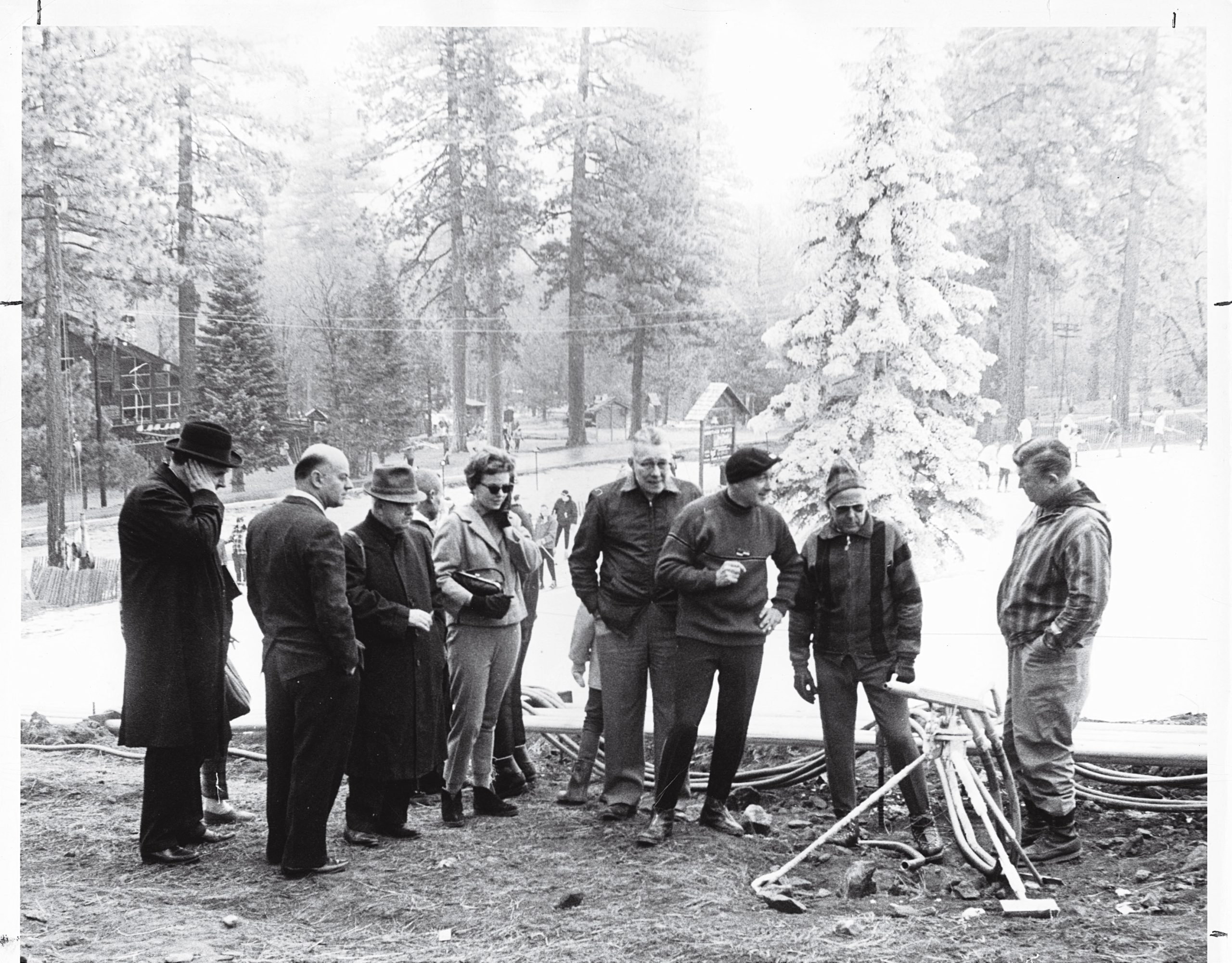 Bob Pratte with Tommi Tyndall inspecting Snow Summit snowmaking system