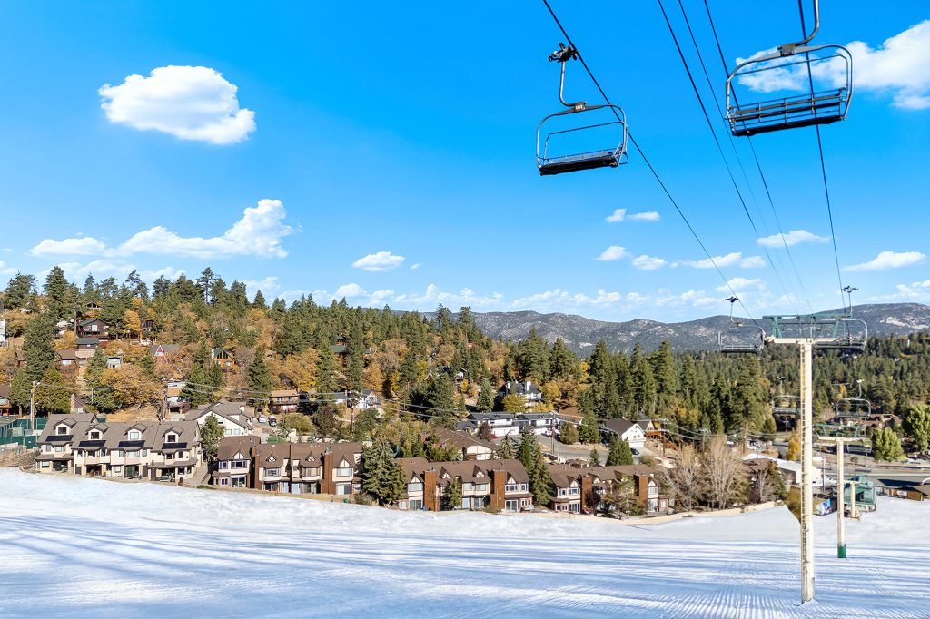 Scenic view from ski lift above Bear Mountain condos