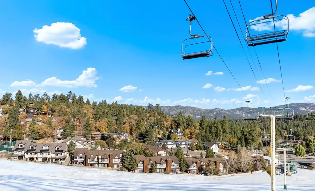 Scenic view from ski lift above Bear Mountain condos