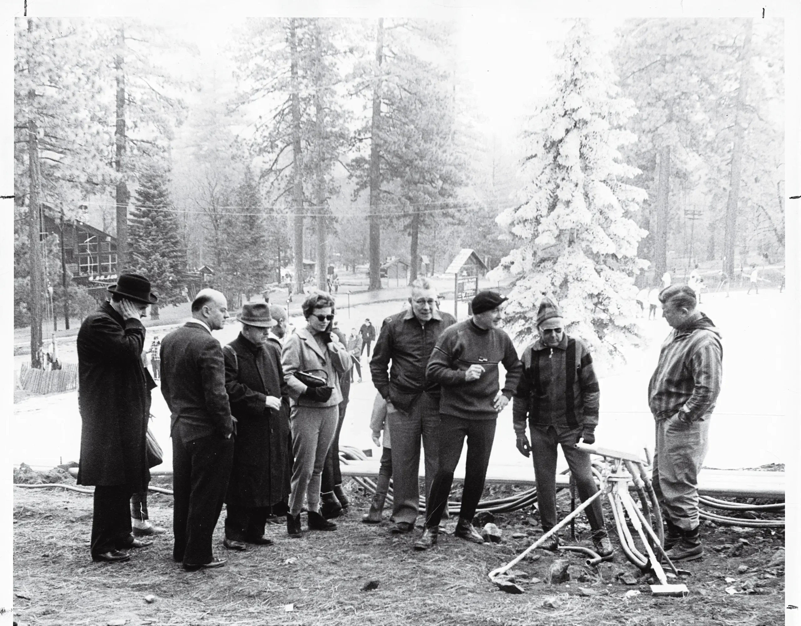 Bob Pratte with Tommi Tyndall inspecting Snow Summit snowmaking system